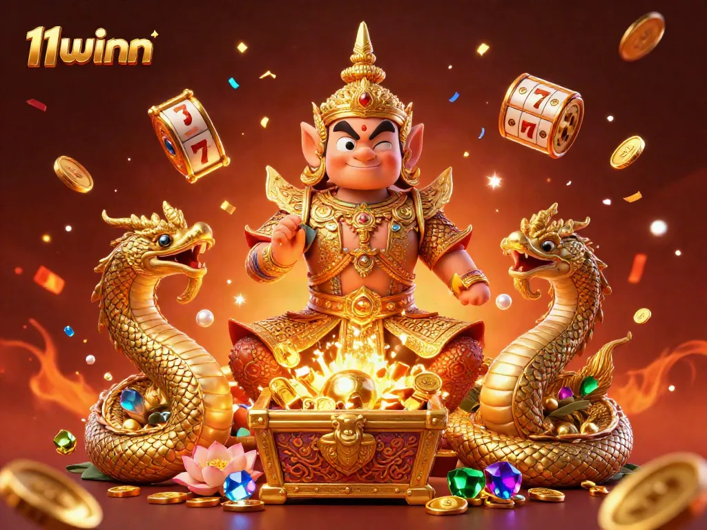 Join the thrilling action at 11winn with vibrant casino elements illustrating a fantasy scene.