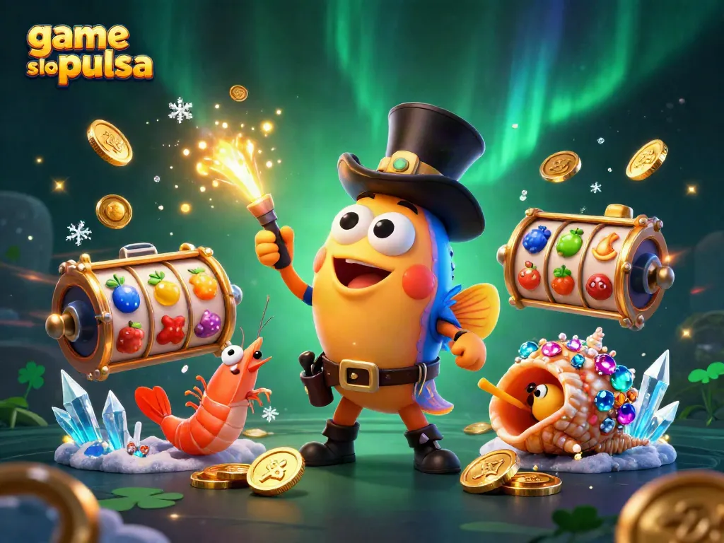 Engage in thrilling game slot pulsa adventures as glowing coins attract players around dynamic slot reels.